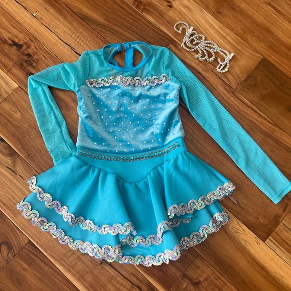 WEISSMAN Believe Me Dance Ice Skating Costume Size IC 8/10 & MC 11/12 - Picture 1 of 14
